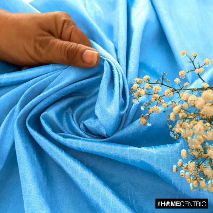 Light Blue Art Silk / Faux Silk Fabric By The Yard