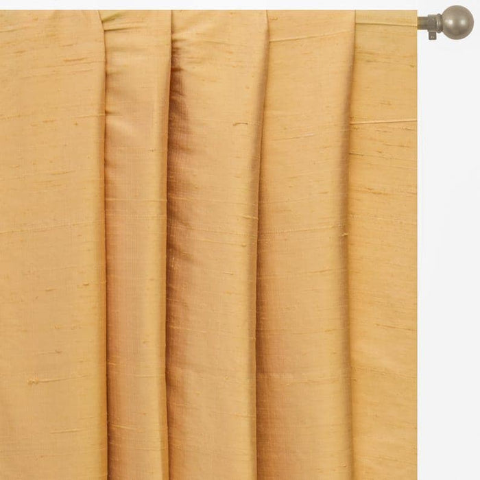 Light Gold Pure Silk Dupioni Curtain Panels