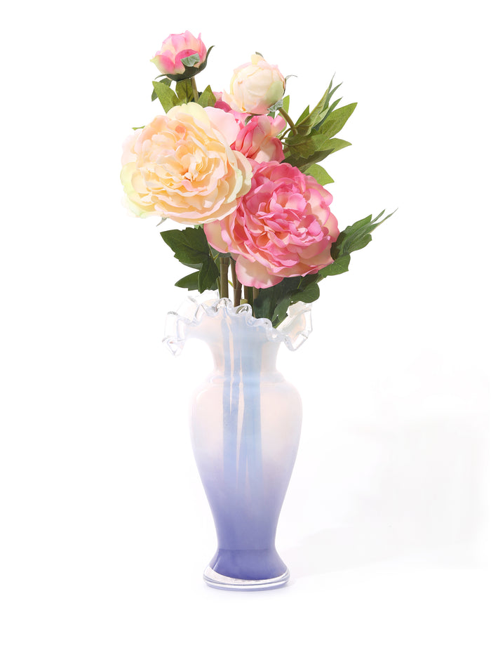 Lilac Frost Ruffled Vase