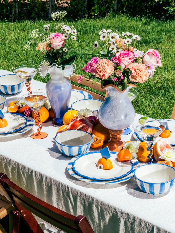Summer Petal Dinnerware Set of 12, Blue