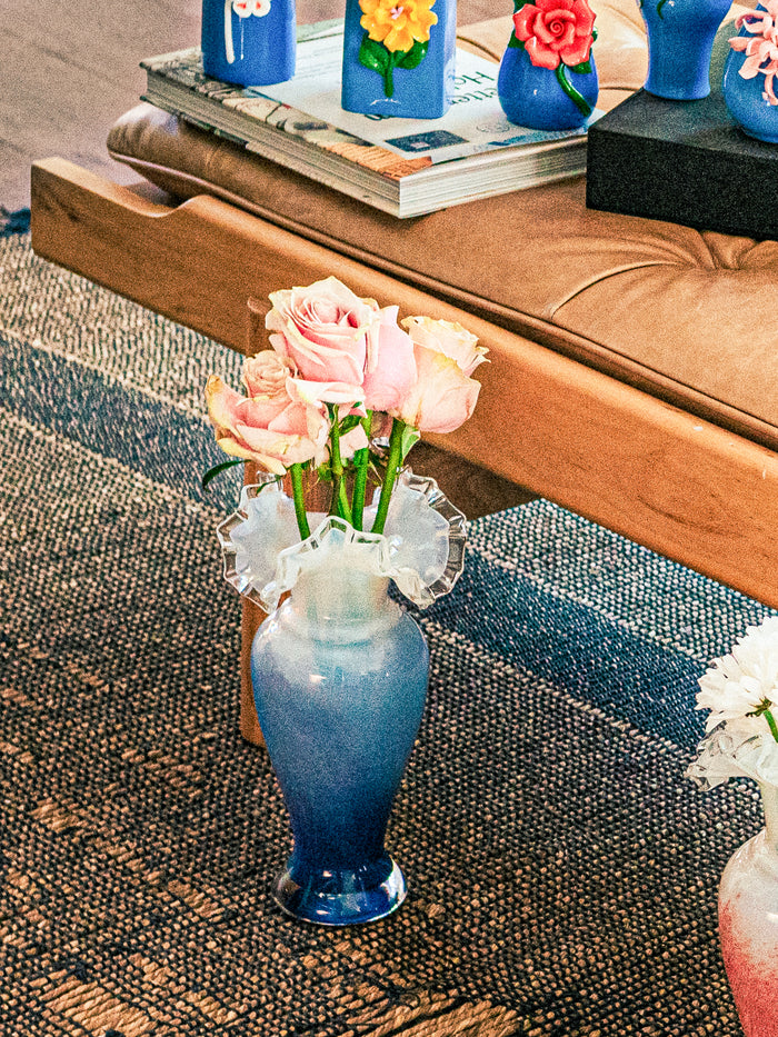 Lilac Frost Ruffled Vase