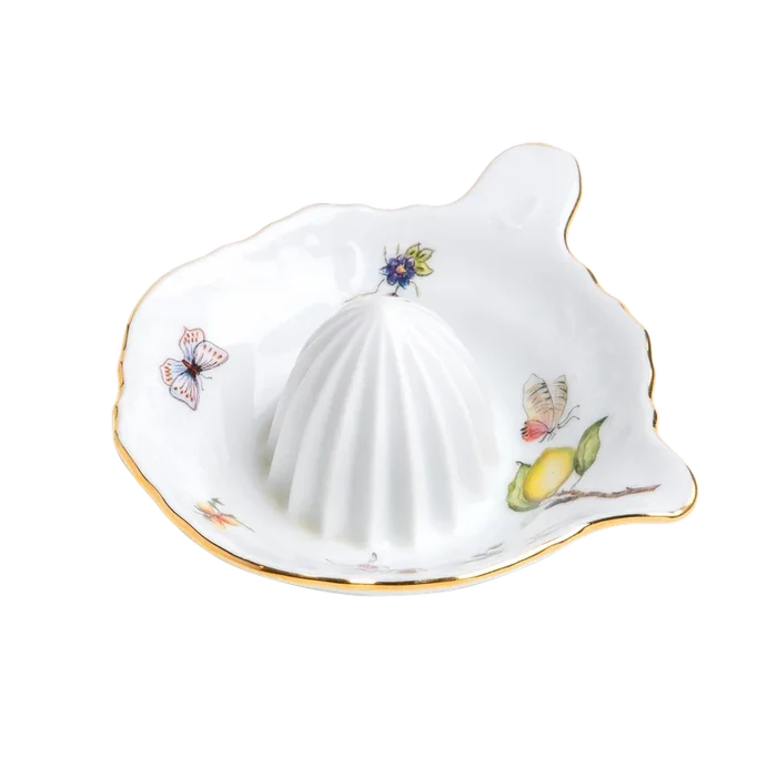 Limoeiro Porcelain Citrus Juicer with Gold Accents by Tania Bulhões