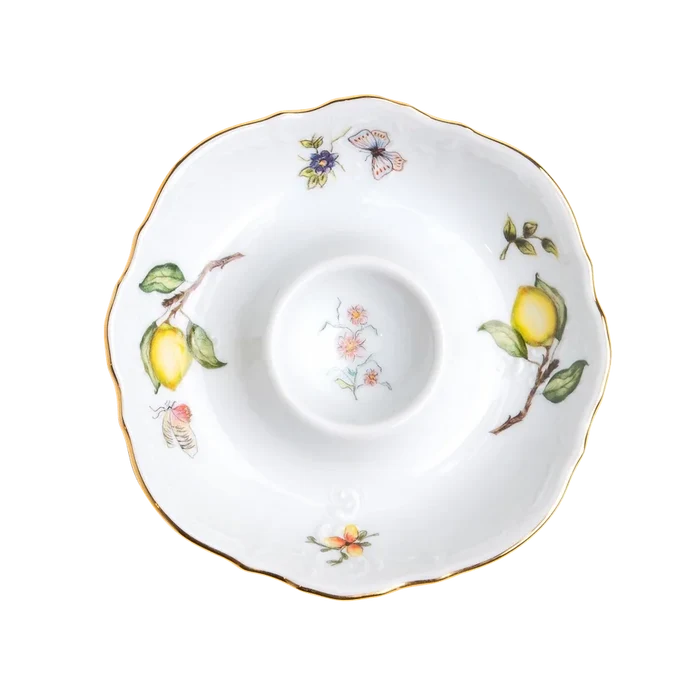 Limoeiro Porcelain Egg Cup with Gold Accents by Tania Bulhões