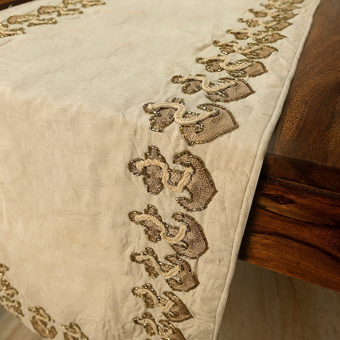 Linen Beige Decorative Table Runner - Anchor Hold