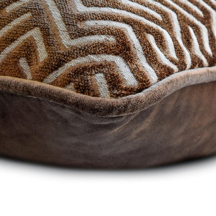 Linked Chevron - Velvet Brown Decorative Bed Runner and Pillow Cover