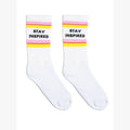 Living Royal Classic Crew Socks w/ Ribbed Tubing - "Stay Inspired"