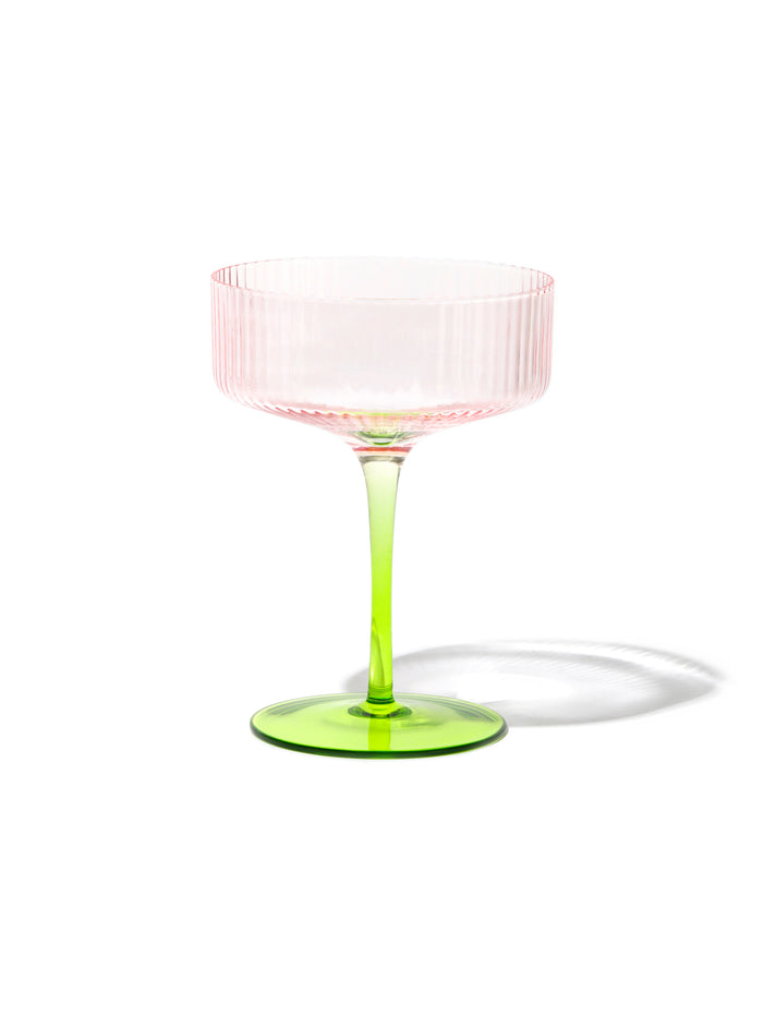 Lotus Coupe Cocktail Glass, Stripe