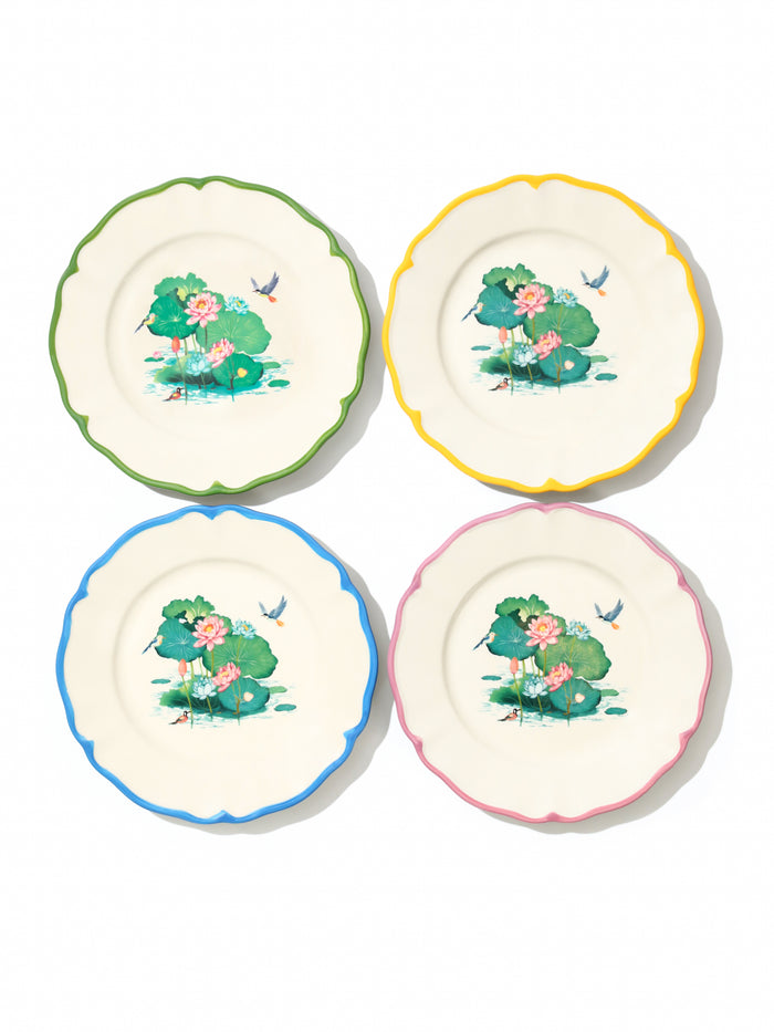 Lotus Pond Plate, Green, 9 Inch