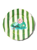 Lotus Pond Plate, Green, 11 Inch