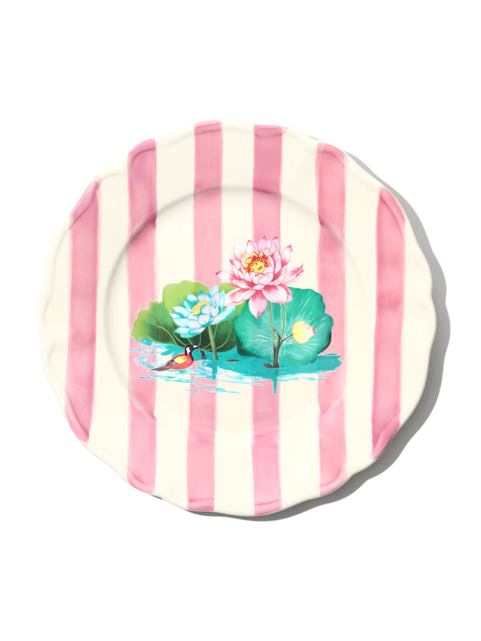 Lotus Pond Plate, Pink, 11 Inch