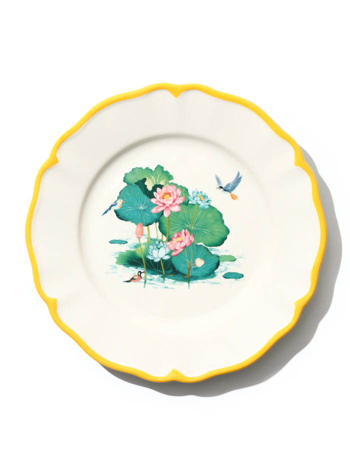 Lotus Pond Plate, Yellow, 9 Inch