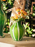 Lush Stripe Ruffled Vase, Small