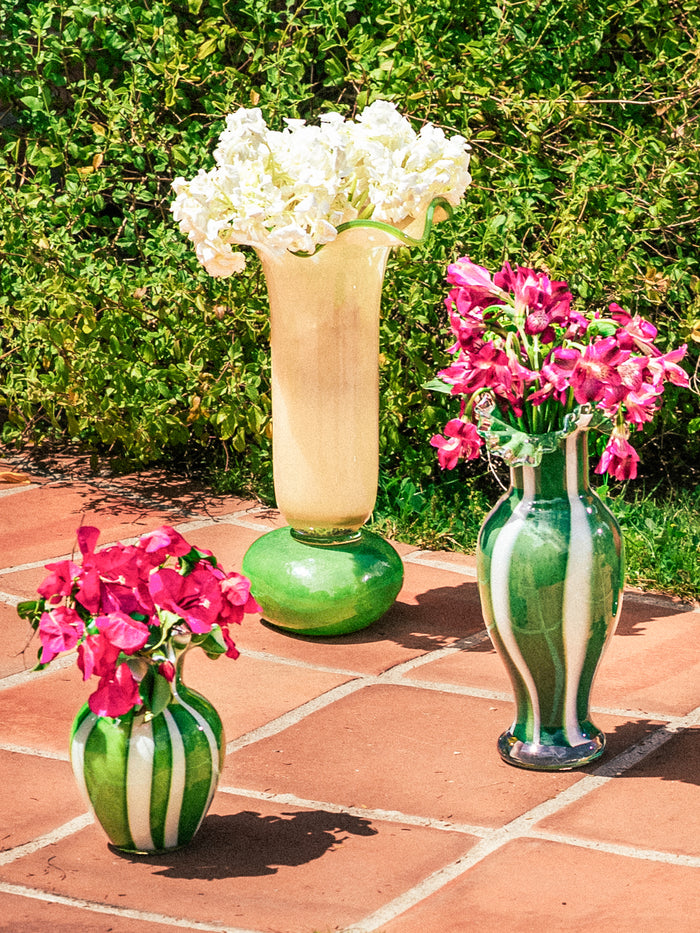 Lush Stripe Ruffled Vase, Small