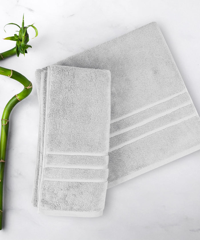 Luxe Home 1Pc Bath Towel, Silver| 600 GSM Cotton Bamboo