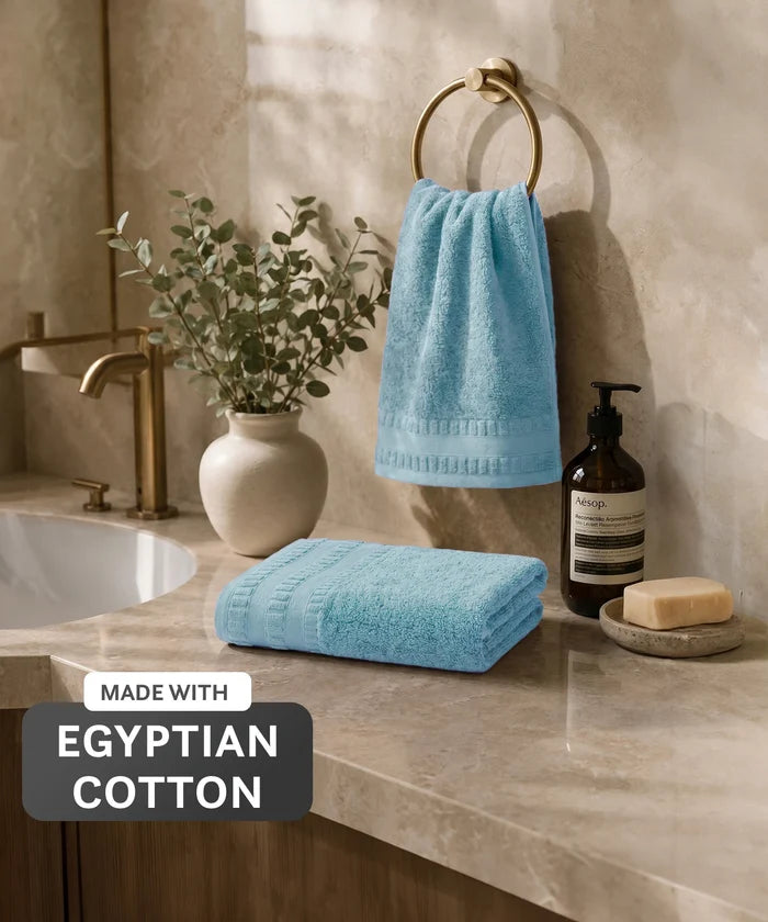 Luxe Home Egyptian Cotton 2 Pc Hand Towel Set,Tourmaline| 700 GSM | 100% Egyptian Cotton