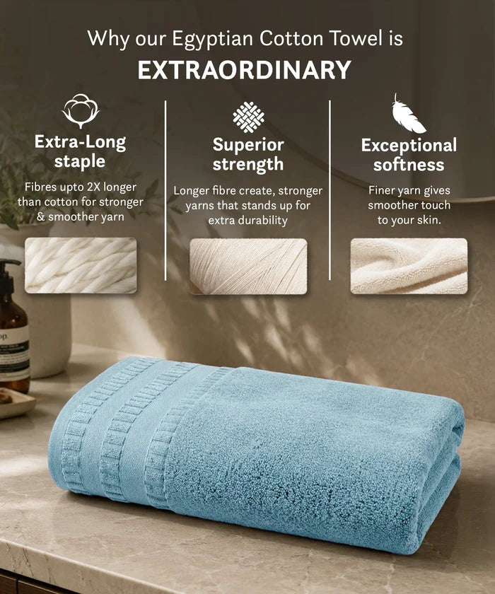 Luxe Home Egyptian Cotton Bath Towel,Tourmaline| 700 GSM | 100% Egyptian Cotton