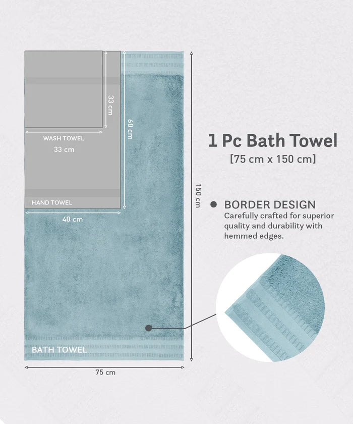 Luxe Home Egyptian Cotton Bath Towel,Tourmaline| 700 GSM | 100% Egyptian Cotton