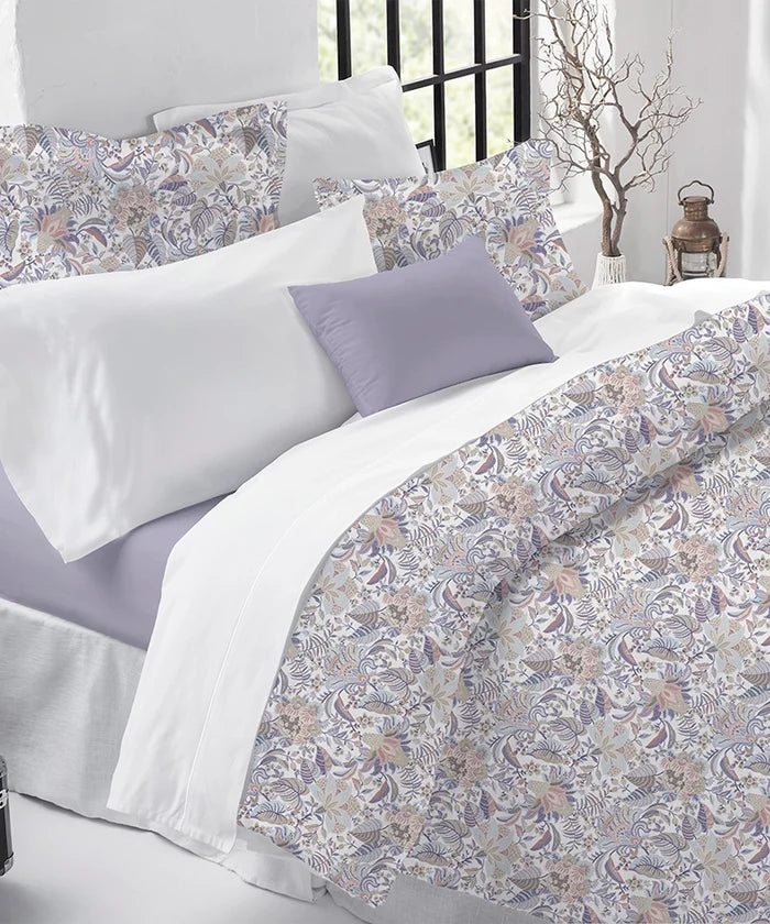 Luxe Home King Bedsheet, Ivy|300 TC Cotton Bamboo|4 Pillow Covers