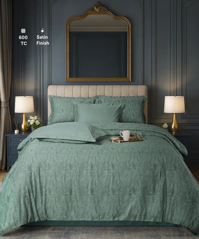 Luxe Home King Bedsheet, Noire|600 TC Cotton|4 Pillow Covers