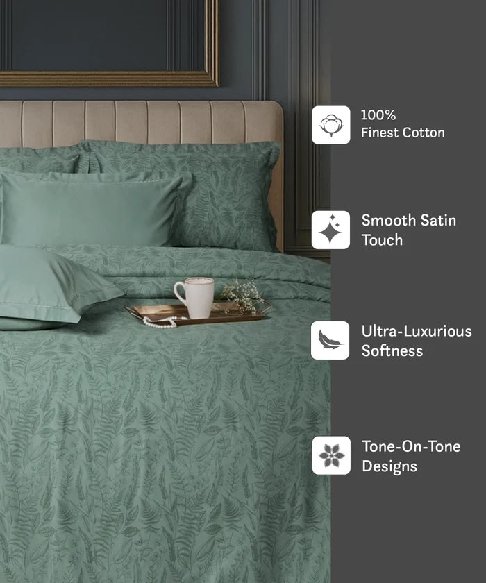 Luxe Home King Bedsheet, Noire|600 TC Cotton|4 Pillow Covers