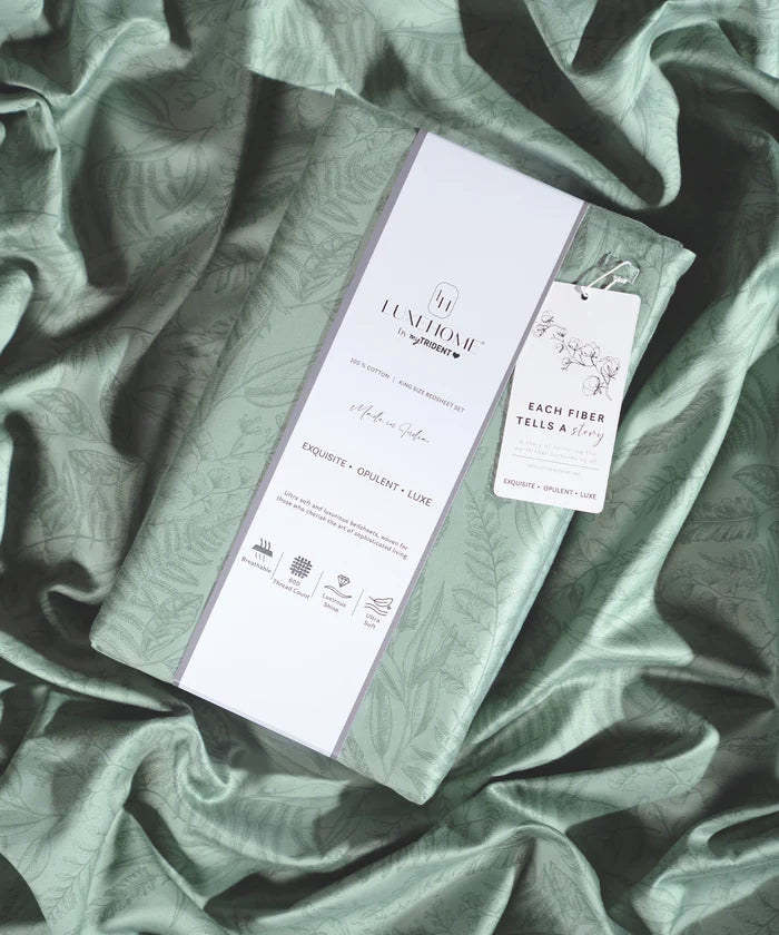 Luxe Home King Bedsheet, Noire|600 TC Cotton|4 Pillow Covers