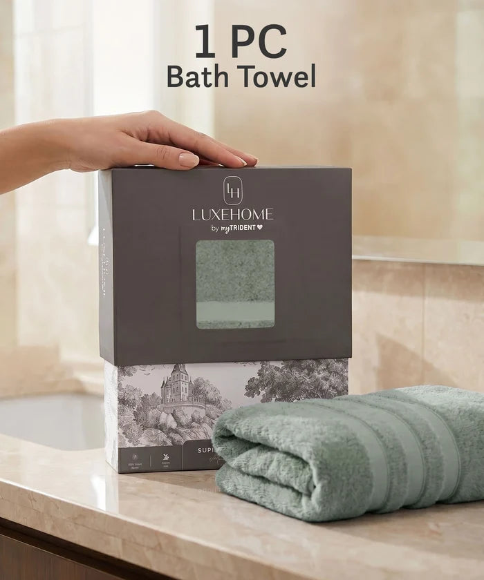 Luxe Home Supima Cotton Bath Towel, Priarie Sage| 600 GSM | 100% Supima Cotton