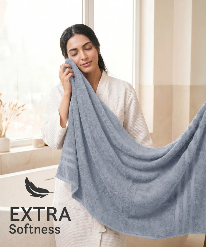 Luxe Home Supima Cotton Bath Towel, Ultimate Grey| 600 GSM | 100% Supima Cotton