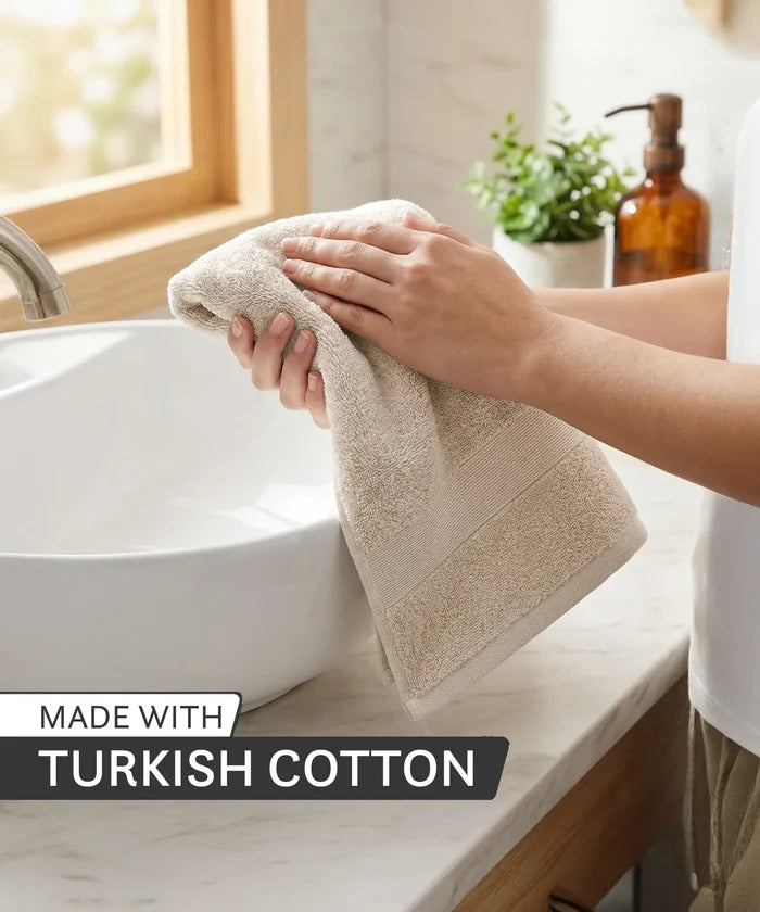 Luxehome Turkish Towel 1Pc Hand Towel, Dry Sand | 800 GSM Cotton