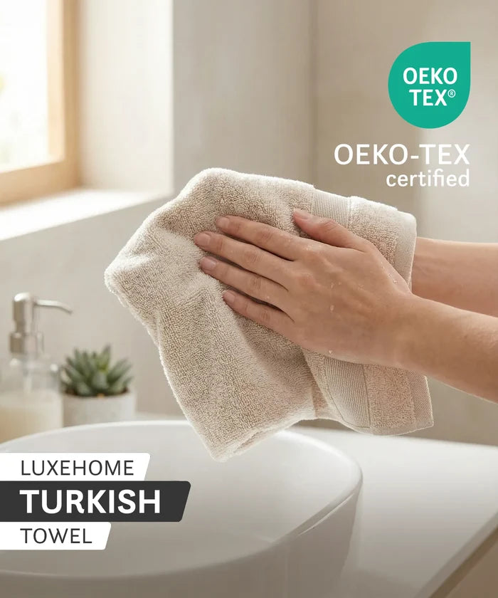 Luxehome Turkish Towel 1Pc Hand Towel, Dry Sand | 800 GSM Cotton