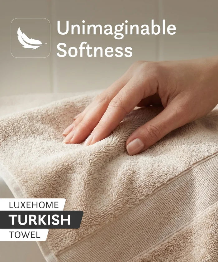 Luxehome Turkish Towel 1Pc Hand Towel, Dry Sand | 800 GSM Cotton