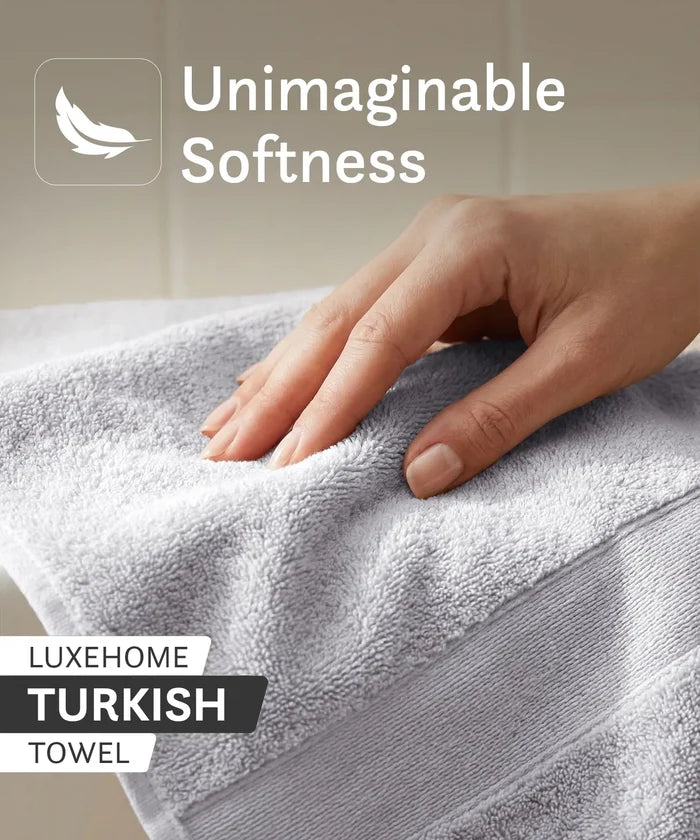 Luxehome Turkish Towel 1Pc Hand Towel, Soft Silver | 800 GSM Cotton