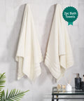Luxury 2 PC Bath Towel Set, Linen|625 GSM Cotton|Anti Microbial