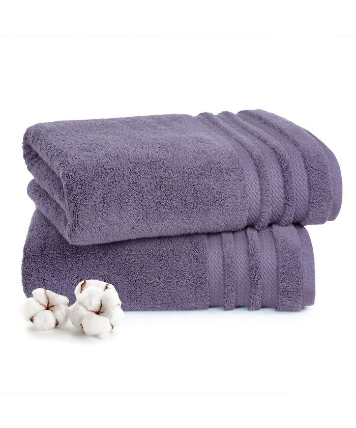 Luxury 2 PC Bath Towel Set, Purple|625 GSM Cotton|Anti Microbial