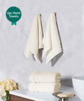Luxury 4 PC Hand Towel Set, Linen|625 GSM Cotton|Anti Microbial