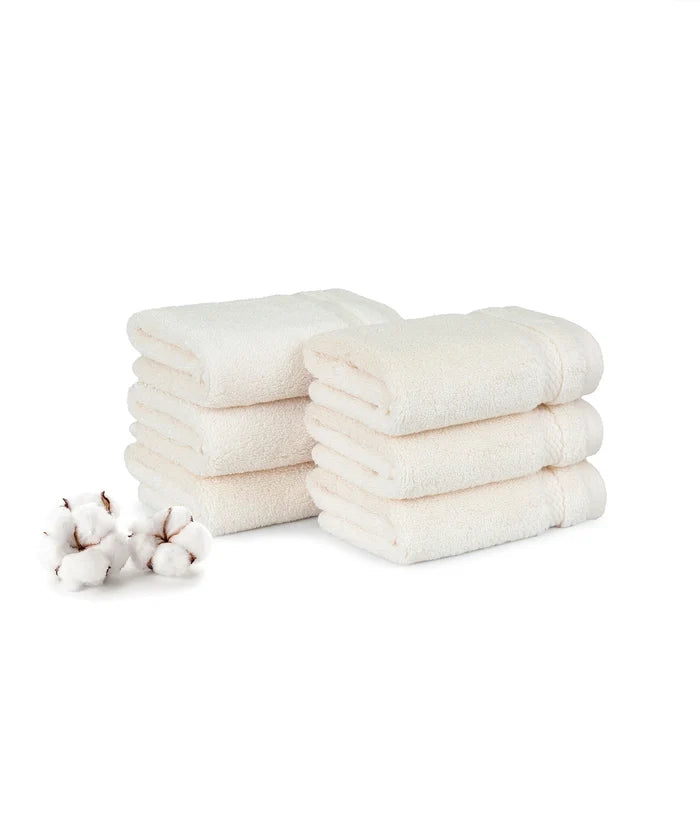 Luxury 6 PC Face Towel Set, Linen|625 GSM Cotton|Anti Microbial