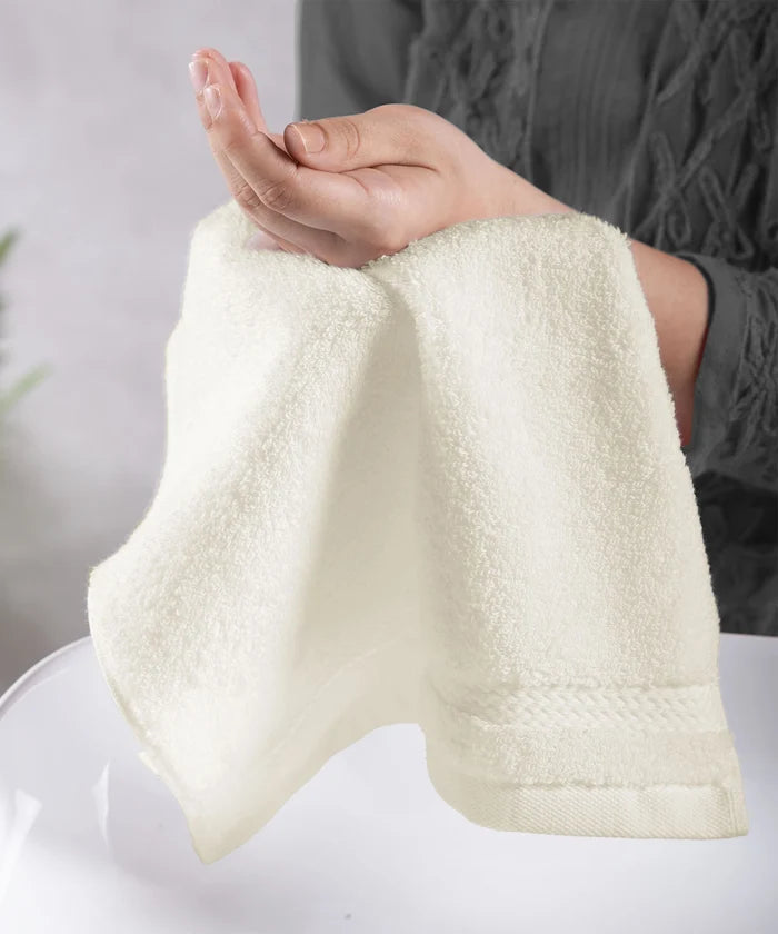 Luxury 6 PC Face Towel Set, Linen|625 GSM Cotton|Anti Microbial