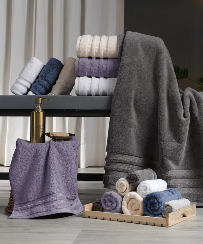 Luxury 6 PC Face Towel Set, Linen|625 GSM Cotton|Anti Microbial