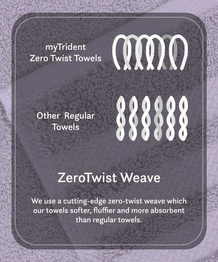 Luxury 6 PC Face Towel Set, Purple|625 GSM Cotton|Anti Microbial