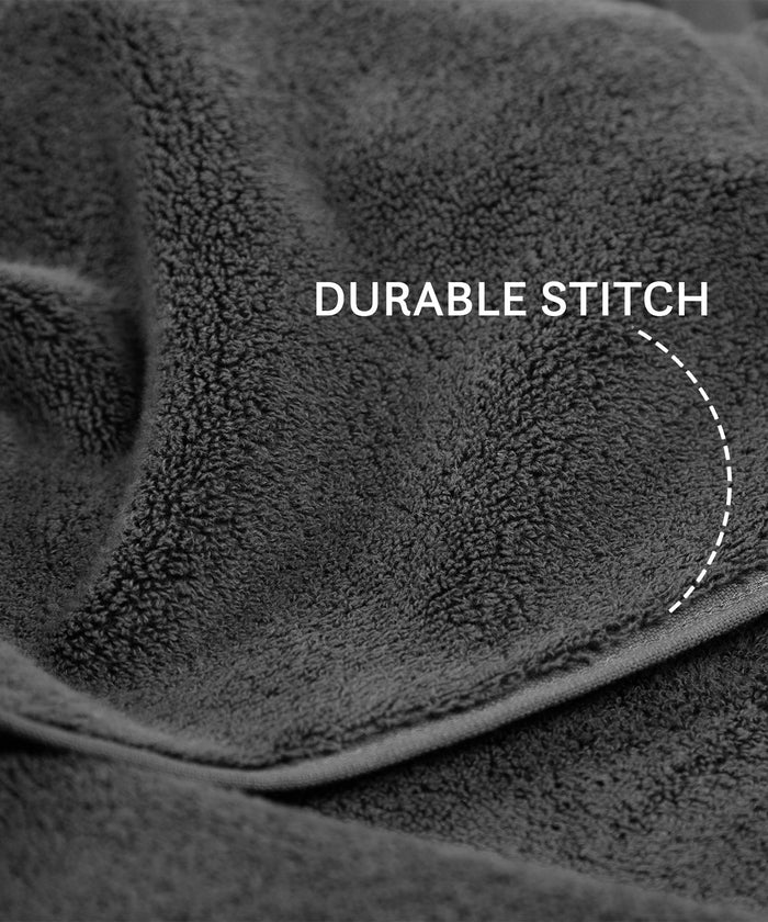 Luxury 6 PC Towel Set, Charcoal|625 GSM Cotton|Anti Microbial