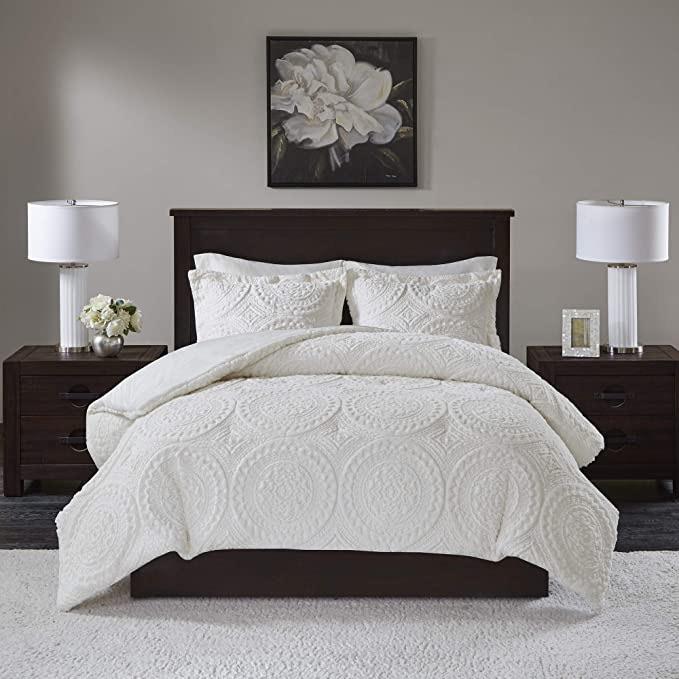 Madison Park Arya Comforter Set Full/Queen, Ivory - Machann.com
