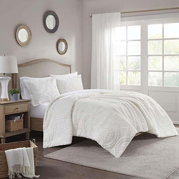 Madison Park Arya Comforter Set Full/Queen, Ivory - Machann.com