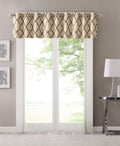 Madison Park Saratoga 50”/18” Fretwork-Print Grommet Valance - Machann.com