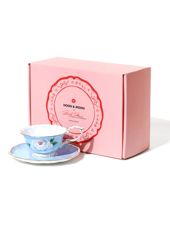 Marilyn Monroe Hollywood Bloom™ Limited Edition, Tea Cup & Saucer, Baby Blue