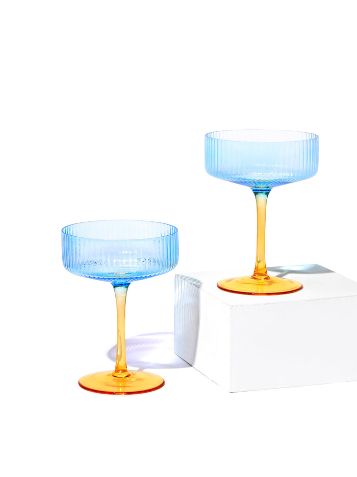 Marina Coupe Cocktail Glass, Stripe