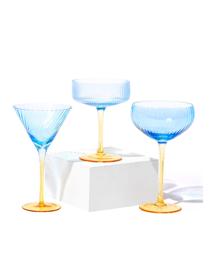 Marina Coupe Cocktail Glass, Stripe