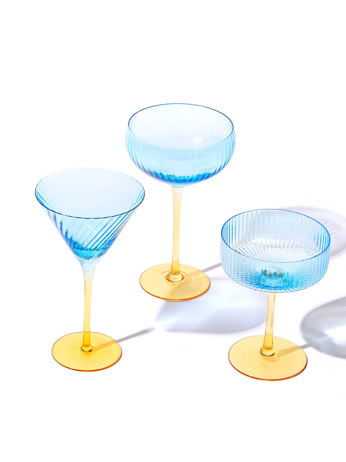 Marina Coupe Cocktail Glass, Stripe
