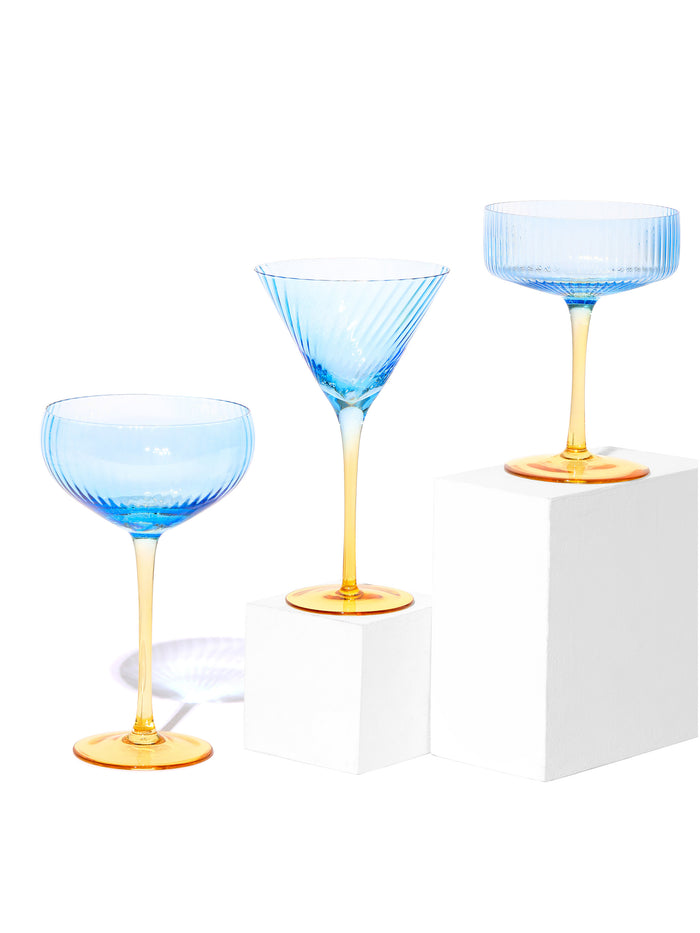 Marina Coupe Cocktail Glass, Stripe