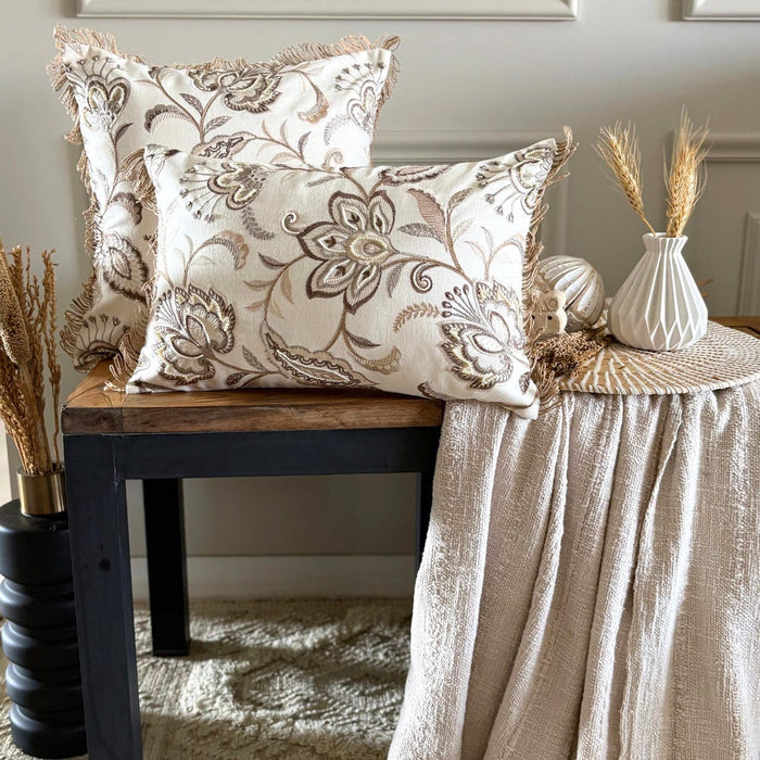 Marjorie - Beige Linen Decorative Euro Sham