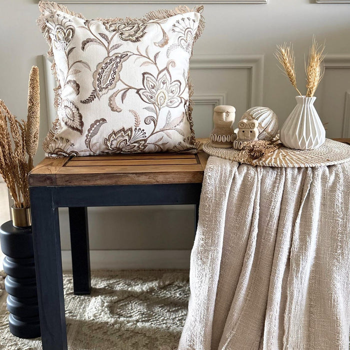Marjorie - Beige Linen Decorative Euro Sham