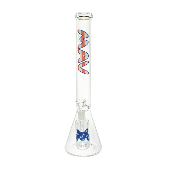 MAV Glass 18" Beaker Bong + Ash Catcher Combo USA Edition